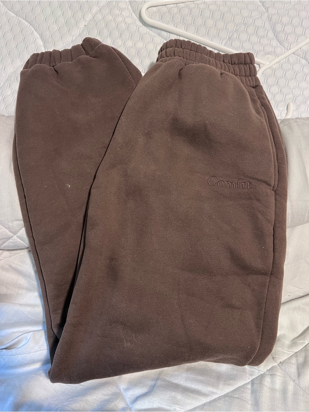 Comfort Embroidered Brown Track Pants - Women